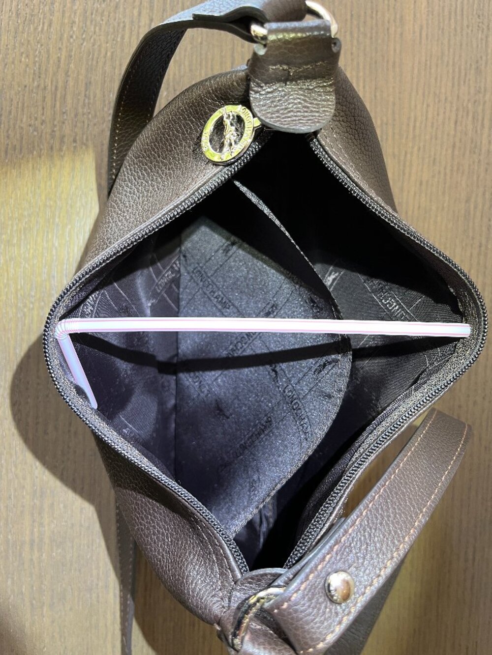 LONGCHAMP Dark Brown Leather Crossbody/ Shoulder Bag - Picture 9 of 13